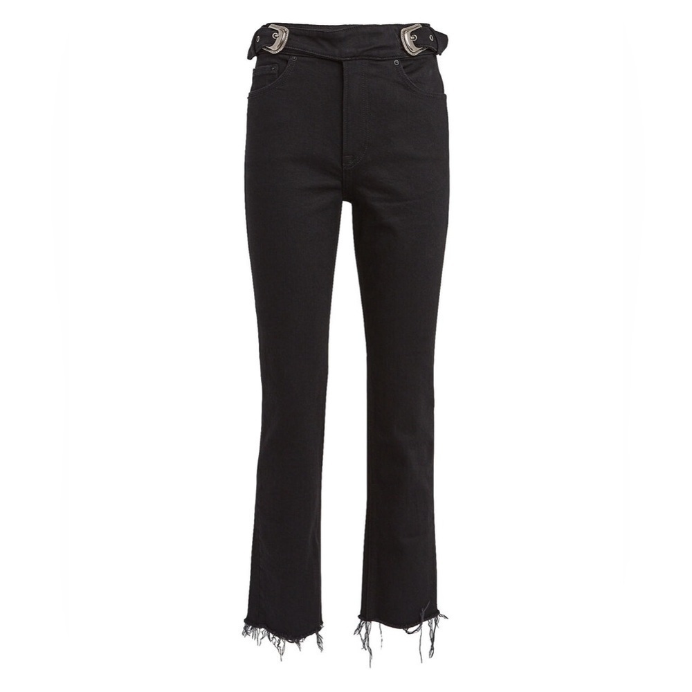 NWOT - GRLFND Zoey Belted Cropped Jeans in Black - Size 26